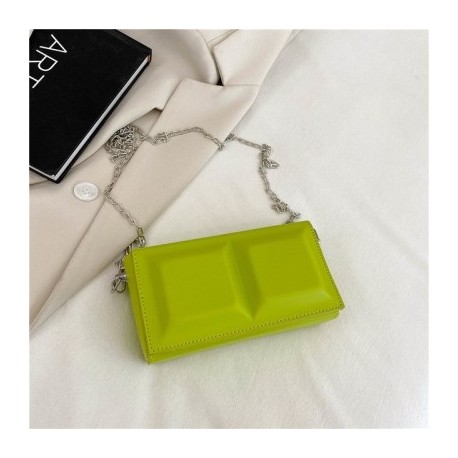 Szín: zöld-L - Mini Kockás Designer Kézitáska Női Crossbody válltáska Divatlánc Mobiltelefon Rúzs Small Square