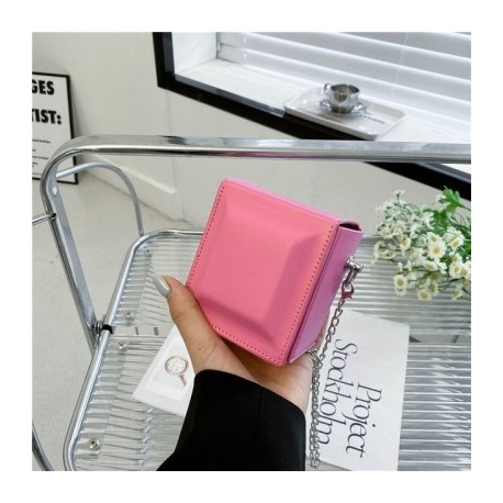 Szín: Pink-S - Mini Kockás Designer Kézitáska Női Crossbody válltáska Divatlánc Mobiltelefon Rúzs Small Square