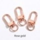 Szín: Rose gold - 10 db fém forgatható rugós csatok kutya nyakörv lánc pattintható kampó karabiner kulcstartó