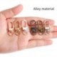 Szín: Rose gold - 10 db fém forgatható rugós csatok kutya nyakörv lánc pattintható kampó karabiner kulcstartó