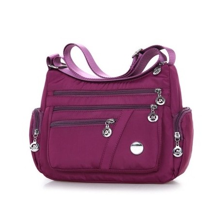 Szín: lila - Női Multi Pocket Messenger kézitáska Oxford vízálló cipzáras Cross Body Bags Állítható vállpántos
