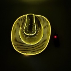 Szín: I - Színes villogó LED-es világító koncert Cowboy Hat táncparti Díszíts CowGirl sapkát ragyogó neon éjszakai