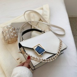 Szín: fehér-null - Női kézitáska Luxus Designer Retro hónaljból válltáska lánc Messenger Flap lány divat Crossbody