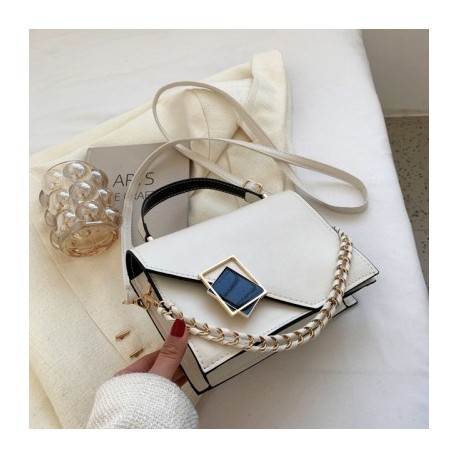 Szín: fehér-null - Női kézitáska Luxus Designer Retro hónaljból válltáska lánc Messenger Flap lány divat Crossbody