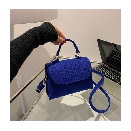 Szín: kék - Rózsaszín filc táskák Női koreai divat Női Crossbody válltáska Trend Retro Designer Luxus Kézitáska