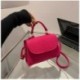 Szín: rózsaszín - Rózsaszín filc táskák Női koreai divat Női Crossbody válltáska Trend Retro Designer Luxus