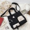 Fekete szín - Vízálló vászon női kézitáskák Crossbody válltáska Nylon női futártáska Diák iskolai könyvtáska