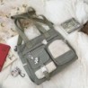 Szín: zöld - Vízálló vászon női kézitáskák Crossbody válltáska Nylon női futártáska Diák iskolai könyvtáska