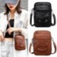 Fekete szín - Retro női kézitáska puha bőr mobiltelefon válltáska Mobil Crossbody négyzet alakú multifunkciós