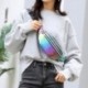 Szín: kék-22x7x12cm - Új Holografikus Fanny Pack Hologram Deréktáska Lézeres PU Beach Travel Banán Cipzáras