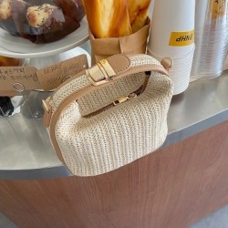 Szín: 1 - Bohemian Straw Crossbody Bag Női Kis pénztárca Nyári Utazó Vödör Strandtáskák Ünnepi bevásárlás szőtt