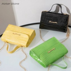 Szín: lila - Női egyszemélyes válltáskaTote krokodil mintás mobiltelefon pénztárca Luxus Designer Messenger Crossbody