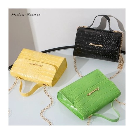 Szín: lila - Női egyszemélyes válltáskaTote krokodil mintás mobiltelefon pénztárca Luxus Designer Messenger Crossbody