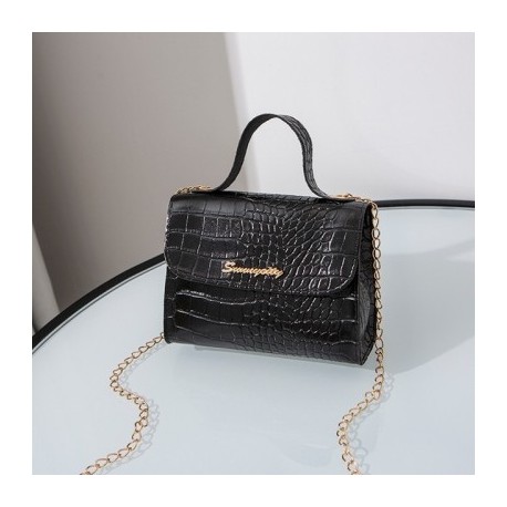 Fekete szín - Női egyszemélyes válltáskaTote krokodilmintás mobiltelefon pénztárca Luxus Designer Messenger Crossbody
