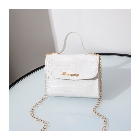 Fehér szín - Női egyszemélyes válltáskaTote krokodil mintás mobiltelefon pénztárca Luxus Designer Messenger Crossbody