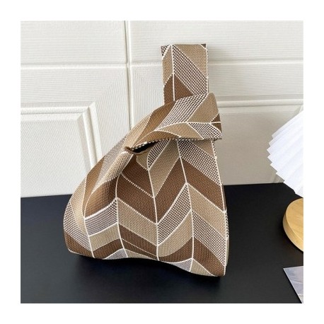Szín: Khaki - Niche Design szín kontraszt gyémánt kötött kézitáska egy váll koreai stílus Divatos sokoldalú táska