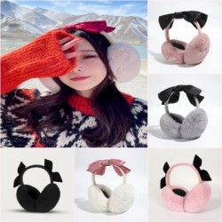 Szín: Fehér-Kis masni - Lovely Bowknot Puha Plüss Fülmelegítő Téli Meleg Fülvédők Női Egyszínű fülvédők