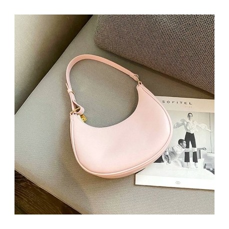 Szín: rózsaszín - Női divatos Clutch kézitáskák Retro Half Moon Luxus Designer Bőr Hónalj Válltáska Kis Subaxilláris