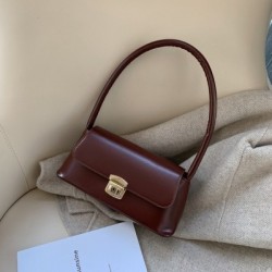 Szín: Sötétbarna - Női hónalj válltáska 2023 márka luxus tervezői zár kézitáska Clutch Trend PU hónaljtáskák