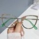 Keret színe: zöld ezüst - Retro Cat Eye Anti-kék Világos Szemüvegek Női Férfi Számítógépes Optikai Szemüvegek