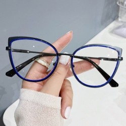 Keret színe: kék fekete - Retro Cat Eye Anti-kék Világos Szemüvegek Női Férfi Számítógépes Optikai Szemüvegek