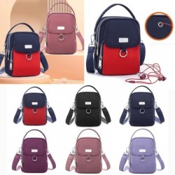 Szín: lila - Női mobiltelefon Crossbody táska divatos válltáska mobiltelefon tok fejhallgató csatlakozóval Lady 3