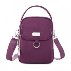 Szín: Sötétlila - Női mobiltelefon Crossbody táska divatos válltáska mobiltelefon tok fejhallgató csatlakozóval Lady 3