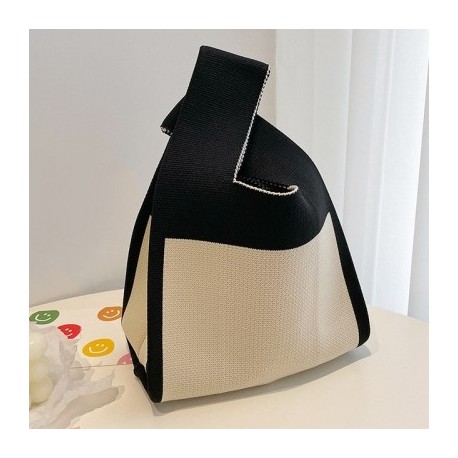 Szín: B - Japán kötött női táska temperamentumos szőtt kézitáska női mini csomós csuklótáska kulcsos telefontáska