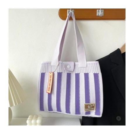 Szín: H - Vászoncsíkos hordtáska Vintage válltáskák Nagy kapacitású női kézitáskák Vásárlás Tárolás