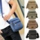 Szín: Fekete Szürke - Retro férfi táska vászon válltáska állítható pánttal, több zsebbel Messenger Crossbody táska