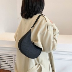 Szín: fekete-22x19x5,5cm - Mini vállas hónaljtáskák PU női kézitáskák egyszínű alkalmi kis pénztárca női