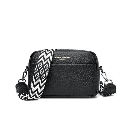 Szín: buborékbőr fekete - Luxus Designer Kézitáskák Márka Női Crossbody válltáska Bőr Vintage széles pántos napi