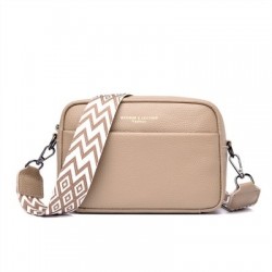 Szín: khaki - Luxus Designer Kézitáskák Márka Női Crossbody válltáska Bőr Vintage széles pántos napi kamera Messenger