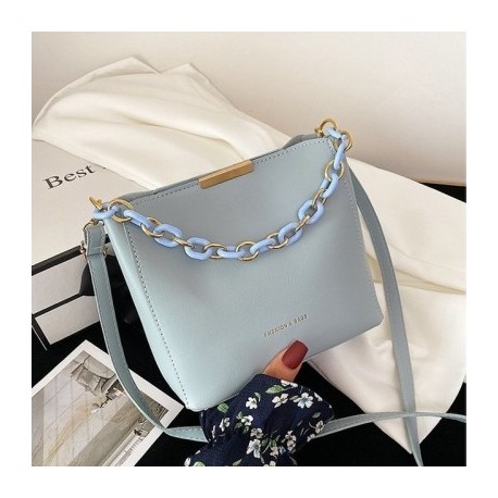 Szín: kék - Női lánctáska 2023 Trend egy válltáska Luxus Designer kézitáskák PUr Crossbody Messenger kézitáska női