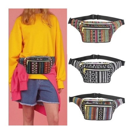Szín: C - Divat Semleges Sport deréktáska Bohemia Woman Multicolor Messenger Crossbody táska Többfunkciós mellkasi táska