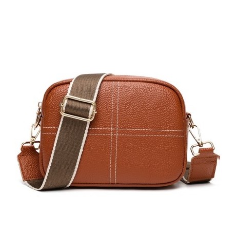 Szín: Barna - Marhabőr női táska Valódi bőr Messenger válltáska Márka Luxus Designer Kézitáska Napi Square Crossbody
