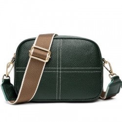 Szín: zöld - Marhabőr női táska Valódi bőr Messenger válltáska Márka Luxus Designer Kézitáska Napi Square Crossbody