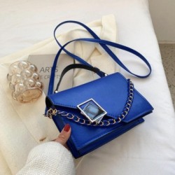 Szín: kék - Marhabőr női táska Valódi bőr Messenger válltáska Márka Luxus Designer Kézitáska Napi Square Crossbody