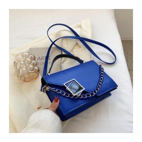 Szín: kék - Marhabőr női táska Valódi bőr Messenger válltáska Márka Luxus Designer Kézitáska Napi Square Crossbody