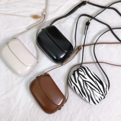 Fekete szín - Mini Casual Zebra Crossbody válltáska Kawaii bőr mobiltelefon táskák márka luxus Messenger kézitáska kis