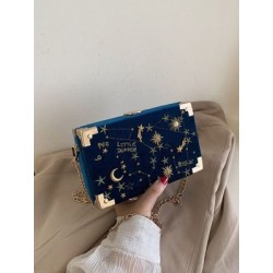 Szín: kék 19x12x5cm - Divat kristály női luxus strasszos esküvői kuplung táska kazettás szalag estélyi táska parti