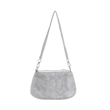Szín: B - Luxus strasszok Esti Clutch táska Elegáns női kézitáskák Fényes Vacsoraparti Esküvői Designer Váll Hónalj