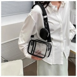 Szín: zöld - Átlátszó PVC Crossbody válltáska mini pénztárcával, női négyszögletes tervezői kézitáskával