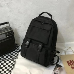 Szín: sötétszürke - Új egyszerű hátizsákok nagy kapacitású laptop táska tömör Harajuku diák iskolatáska utazási