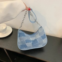 Szín: A - Divatos farmer kézitáska nőknek 2023 Divatos vintage totes táska női kis hónaljtáskák alkalmi retro mini
