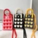 Szín: kék-zöld - Kézzel készített kötött kézitáska Love Heart Women Crossbody Mobiltelefon Válltáska Kis táskák