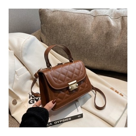 Szín: C - Női táska rombusz alakú texturált válltáska Vintage kézi négyzet alakú tervező luxus kézitáska Messenger