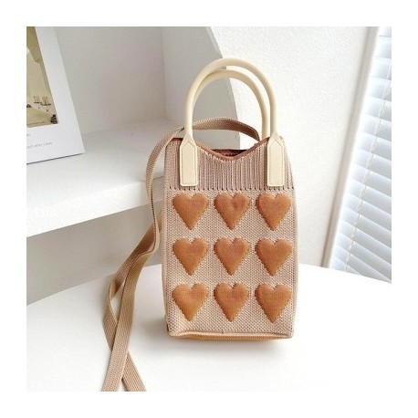 Szín: Khaki-barna - Fashion Love Kötött kézitáska Crossbody táskák Koreai női szőtt kézitáska női Univerzális