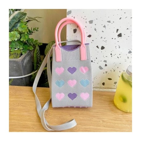 Szín: Szürke - Fashion Love Kötött kézitáska Crossbody táskák Koreai női szőtt kézitáska női Univerzális