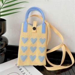 Szín: sárga - Fashion Love Kötött kézitáska Crossbody táskák Koreai női szőtt kézitáska női Univerzális